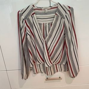 Forever 21 high low deep v blouse shirt